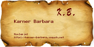Karner Barbara névjegykártya